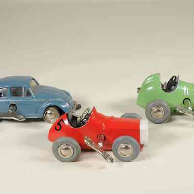 Set of three wind up toy cars