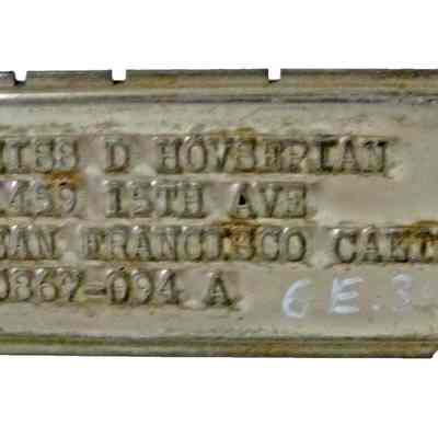 Credit card Charge Imprint Plate