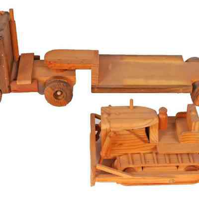 Toy Semi Flatbed Truck w/bulldozer
