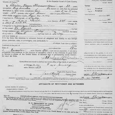 Naturalization intention for Abraham Khorssandjian