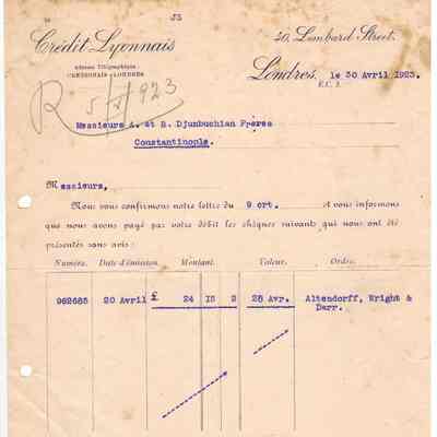 Ottoman/Turkish Republic Armenian Document #16
