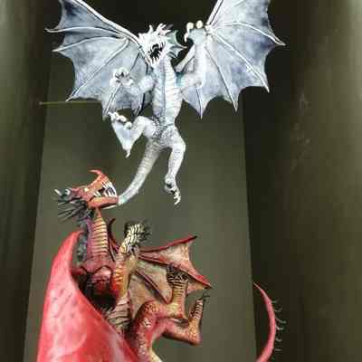 Two Fighting Dragons model by Eve Bannister
