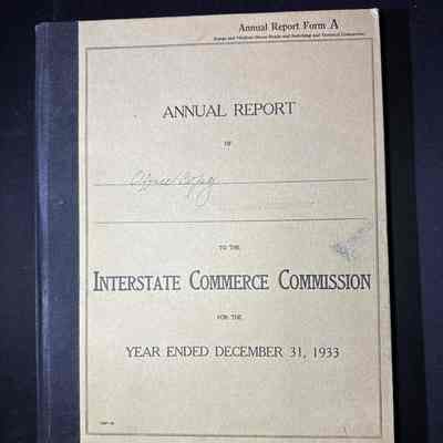 1933 Annual Report to the ICC