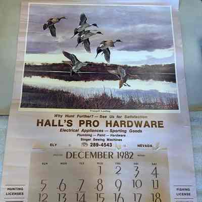 Hall's Pro Hardware Calendar-1982