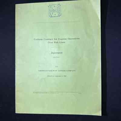 American Railway Express Co. Contract