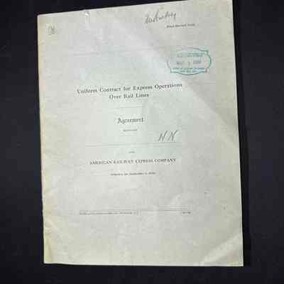 American Railway Express Co. Contract