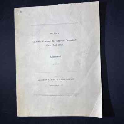 Amended American Railway Express Co. Contract