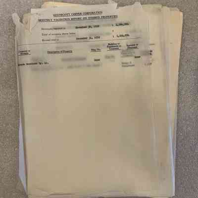 Monthly Valuation Reports - 1952