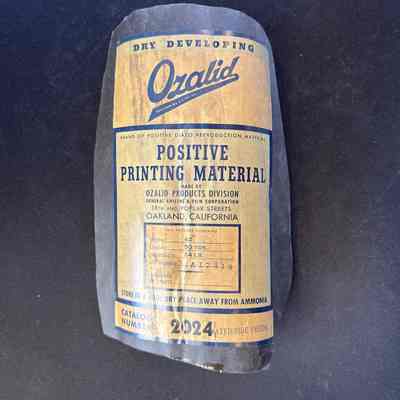 Package Label-Ozalid Positive Printing Material