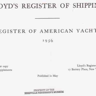 Lloyd's Register of American Yachts 1956