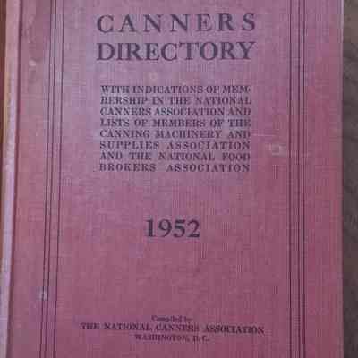 1952 Canners Directory Book