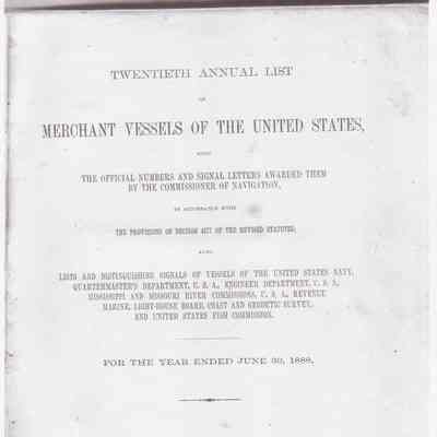 List of Merchant Vessels of the United States 1888