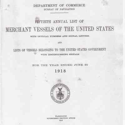 List of Merchant Vessels of the United States 1918