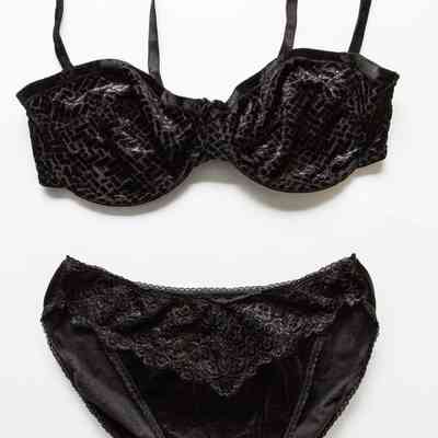 Black lacey pair of underwear.