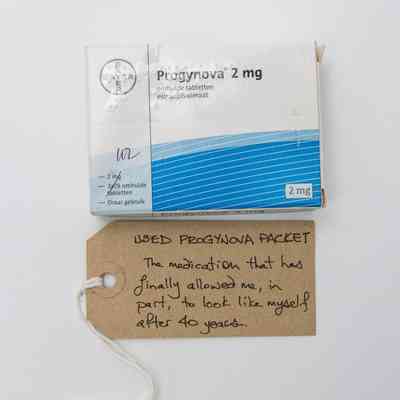 Blue/white card box reading "Progynova 2mg"