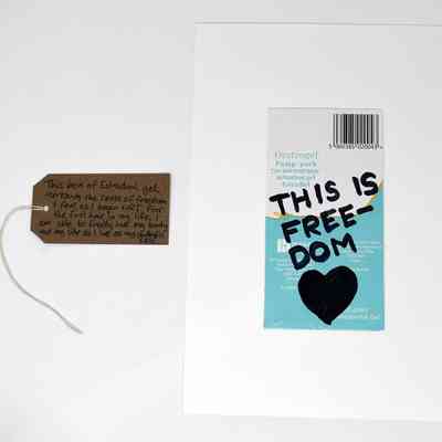 The image shows an estradiol gel box with "This is freedom" written, symbolizing personal