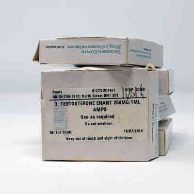 A stack of boxes which are testosterone Enant.