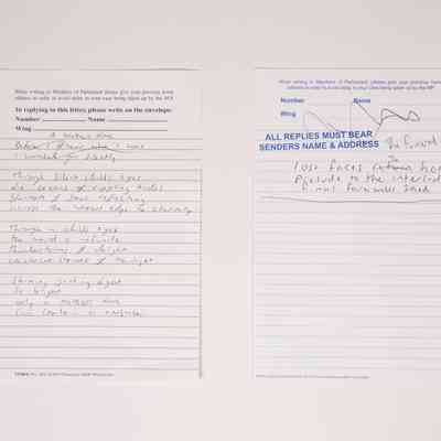 The image shows two handwritten poems on lined paper from HMP Manchester.