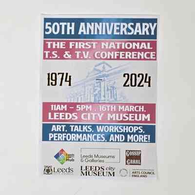 A flyer for the 50th anniversary of the First National TS & TV Conference (1974-2024), showing details of the event.