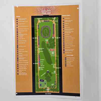 Brighton Trans Pride 2022 site map laminated poster