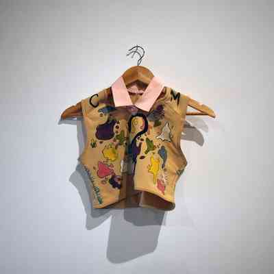 GC2B binder colourfully painted with sewn on pink collar