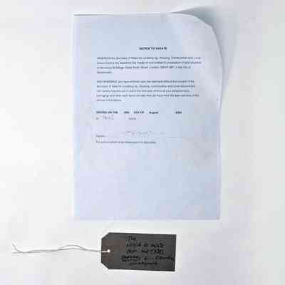 An A4 sheet of paper entitled "NOTICE TO VACATE". It is from the Department for Education to Trans Kids Deserve better.