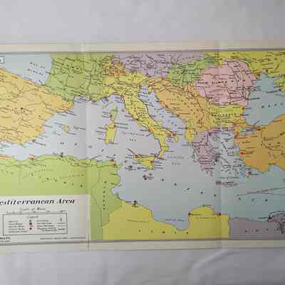 Front of object D: Map of the Mediterranean area