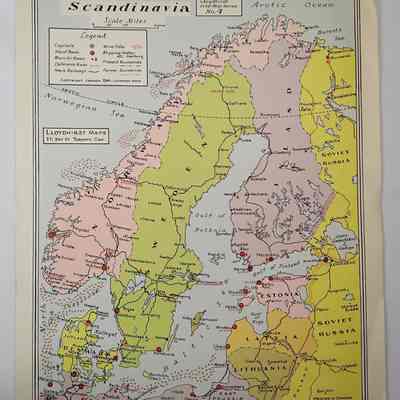 Front of object E: Map of Scandinavia