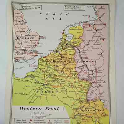 Front of object H: Map of the western front