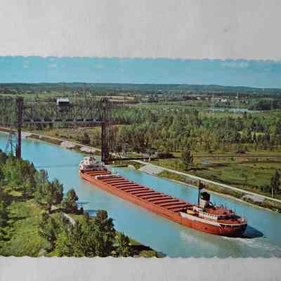 Welland ship canal lock 3 and lift bridge postcards