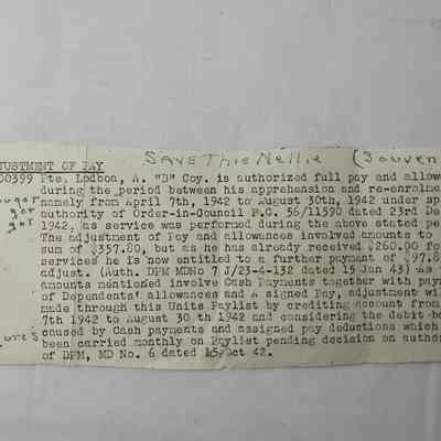 Paper clipping from WW2