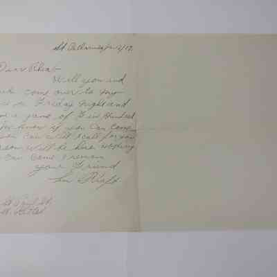 Lette to Rhea Burch from Leon Kraft - January 4th 1917