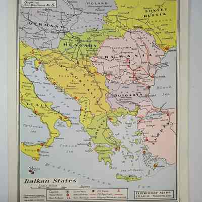 Front of object F: Map of Balkan States