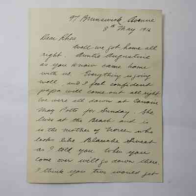 Letter to Rhea Burch - May 8th 1916