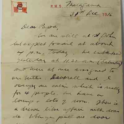 Letter from Harry Anger - December 1916