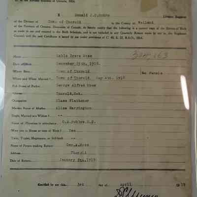 Birth Certificate 1918 - Mabel Moss