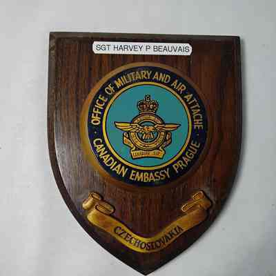 Royal Canadian air force embassy Prague plaque