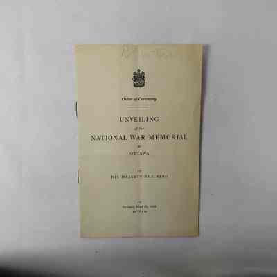 Unveiling of the National War Memorial at Ottawa 1939