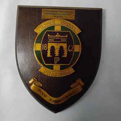 Plaque given to Harvey