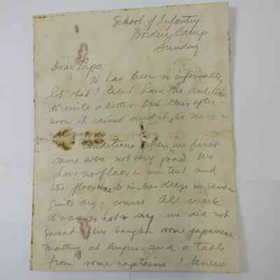 Letter from Harry Anger to his father W. H. Anger - August 1916