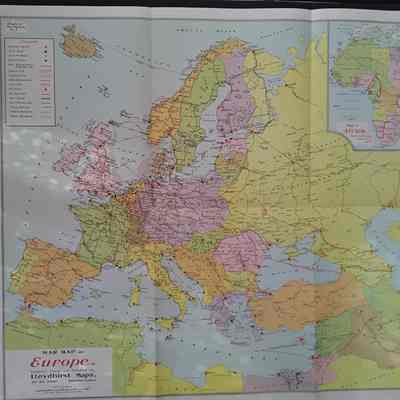 Front of Object B: Map of Europe scaled in miles