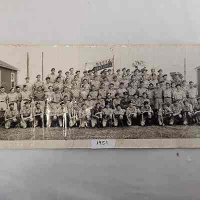Photograph of young men at camp Ipperwash, 1951