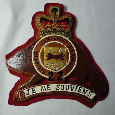 22 regiment Canadian Francais plaque