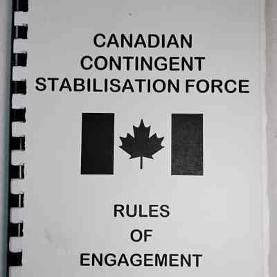 Canadian contingent stabilisation - rules of engagement