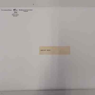 White Envelope from Rideau Hall - H. Wade