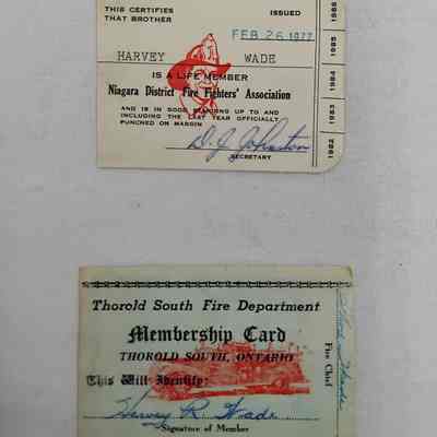Fire Department Membership Cards