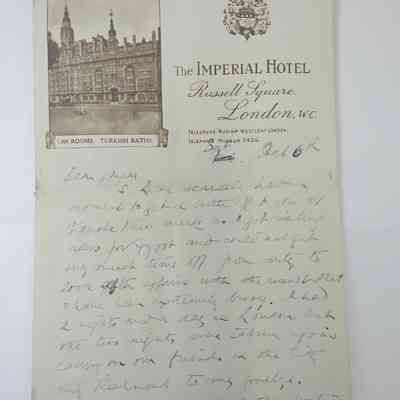 Letter from Harry Dell Anger to his father - October 6th 1917