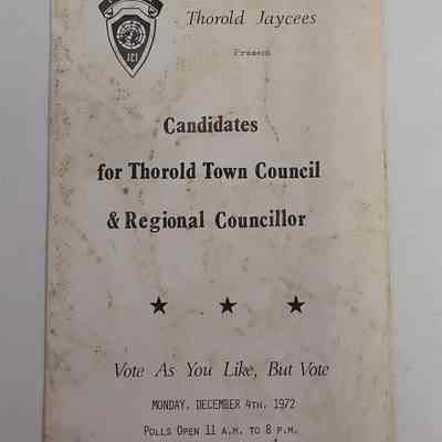 Candidates Book, Thorold Jaycees