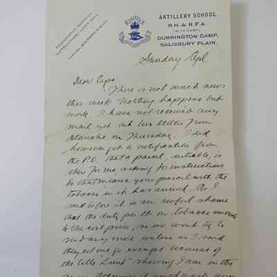 Letter to W.H Anger from Harry Anger