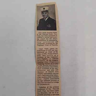 Fire Chief Tom Wade appointment newspaper clipping